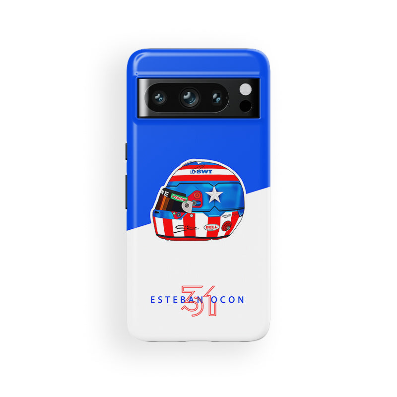 Esteban Ocon Las Vegas 2024 F1 Helmet Case – Google, OnePlus, Huawei, Xiaomi | DIZZY CASE