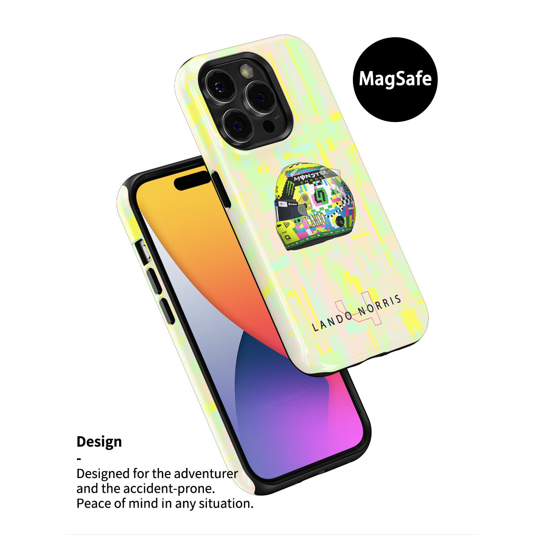 Lando Norris Silverstone 2024 GIF Helmet iPhone Case – F1 Fan Exclusive