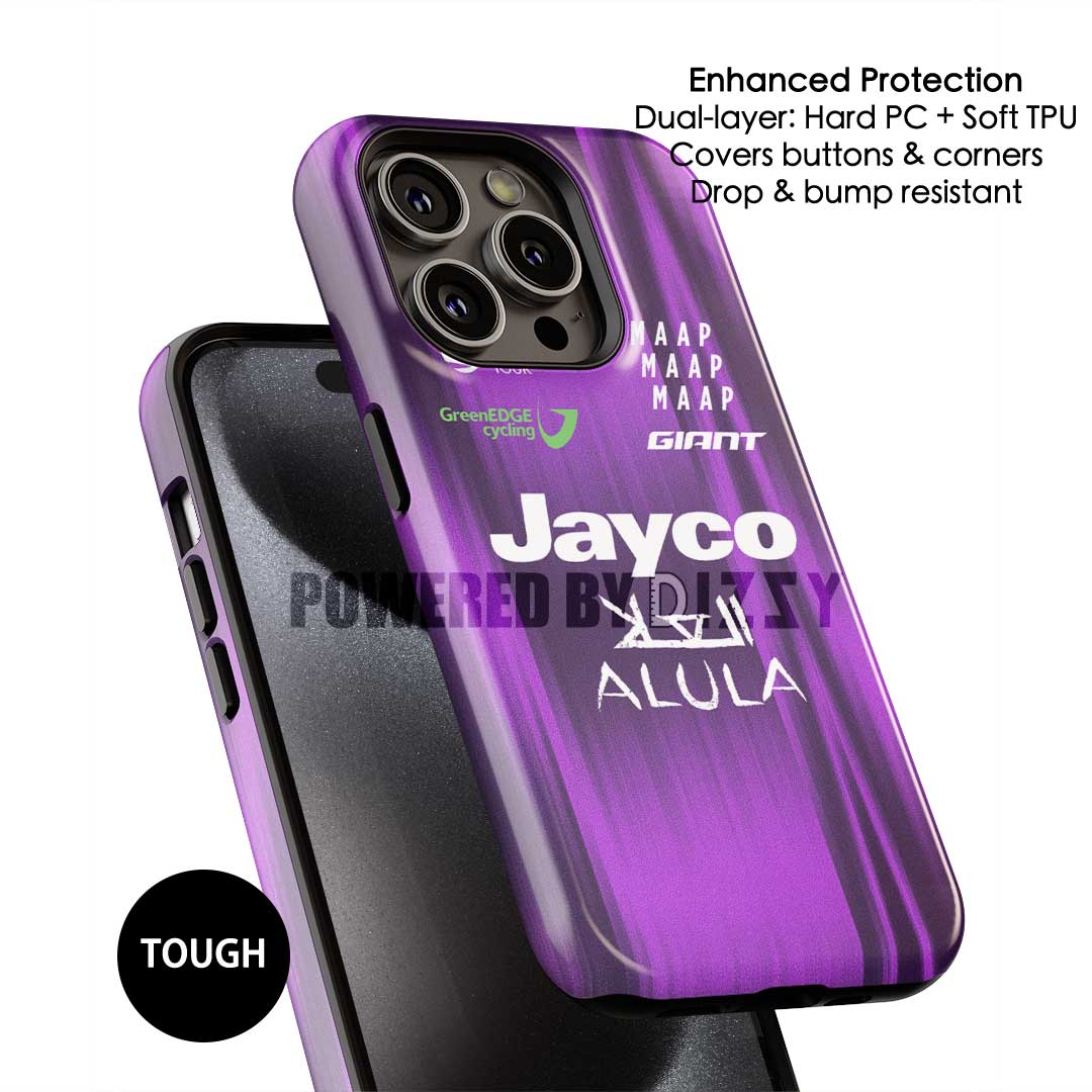 Team Jayco AlUla 2025 Jersey Phone Case – Ride the Purple Velocity (Pixel / OnePlus / Xiaomi / Huawei)