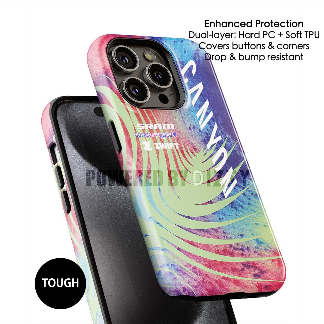 Coque de téléphone Tadej Pogacar 2024 Dual Triumph jaune et rose en jersey par DIZZY