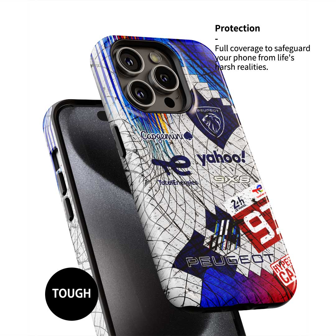 Peugeot 9X8 Le Mans 100th Anniversary Phone Case – Race-Worn Edition for Pixel, Xiaomi, OnePlus, Huawei