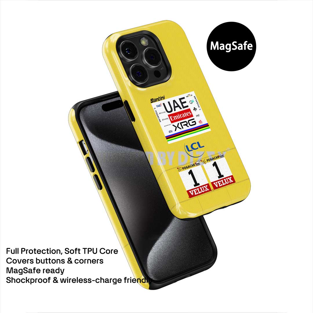 Tadej Pogačar 2025 Tour de France Yellow Jersey Phone Case – Leader’s Tribute Design (for Samsung)