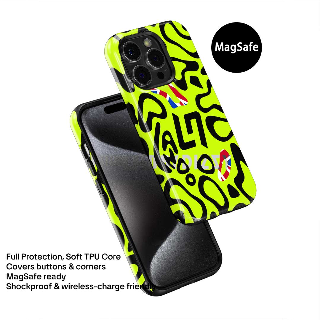 Lando Norris 2025 Silverstone Helmet Phone Case – Neon Blob Design Tribute (for Samsung)