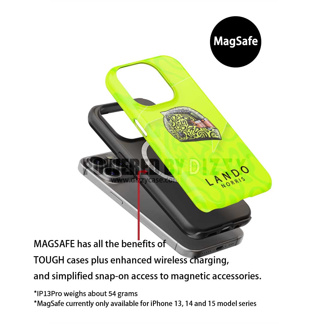 Lando Norris 2025 Helmet Livery Phone Case – LN04 Edition (Samsung Galaxy, MagSafe TOUGH Compatible)