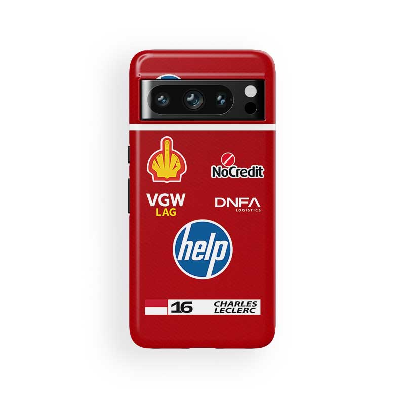 Leclerc Ferrari Parody Race Suit Phone Case – Satirical “HELP” Edition (Android) | DIZZY CASE