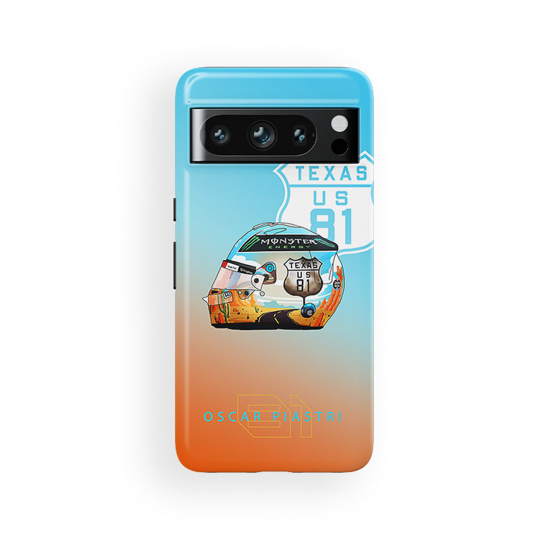 Oscar Piastri USA Grand Prix Helmet Case - Compatible with Google, OnePlus, Xiaomi, and Huawei | DIZZY CASE