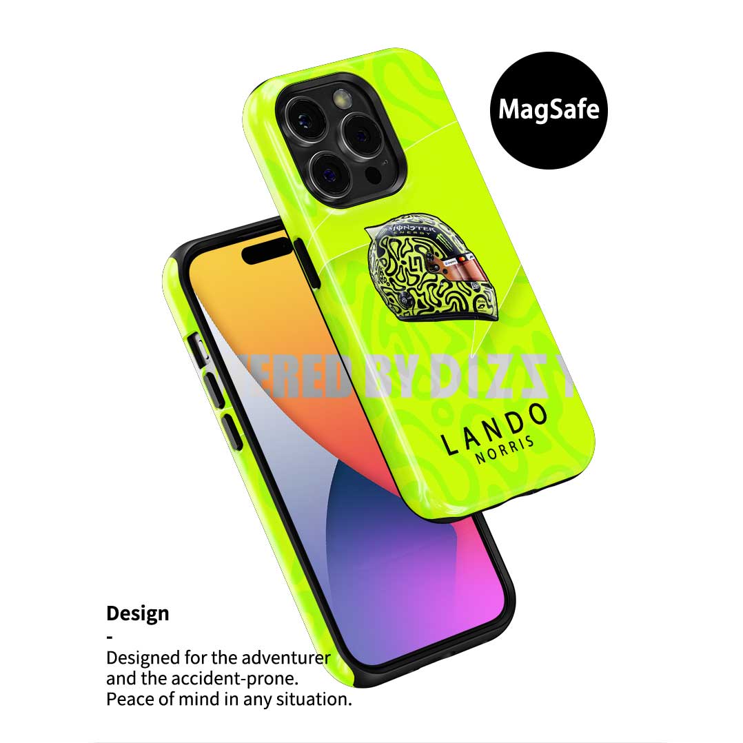 Lando Norris 2025 Helmet Livery Phone Case – LN04 Edition, McLaren F1 Racing Tribute