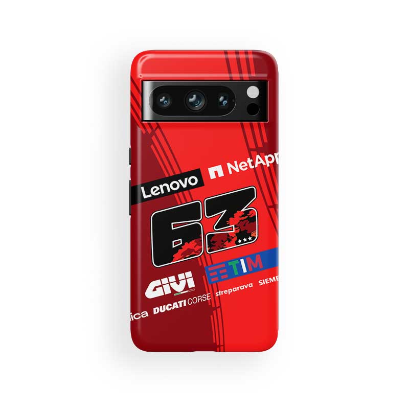 Francesco Bagnaia MotoGP Ducati Phone Case – #63 Racing Livery Tribute for iPhone