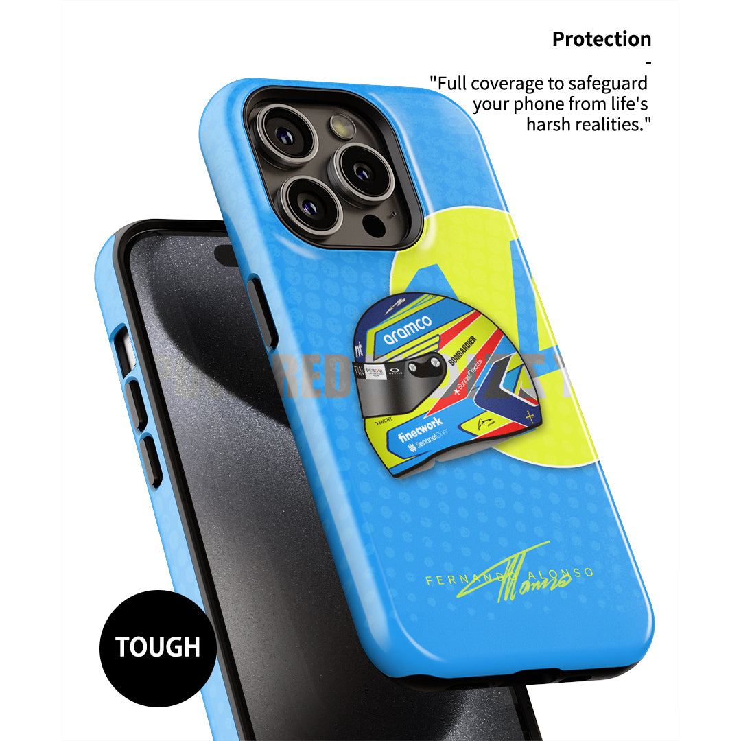 Universal Fit Racing Spirit: Alonso 2023 Helmet Phone Case | DIZZY CASE