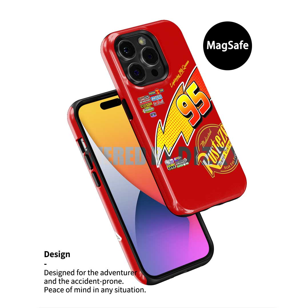 Lightning #95 Racing Phone Case – Inspired by Rust-eze McQueen Livery (for iPhone)