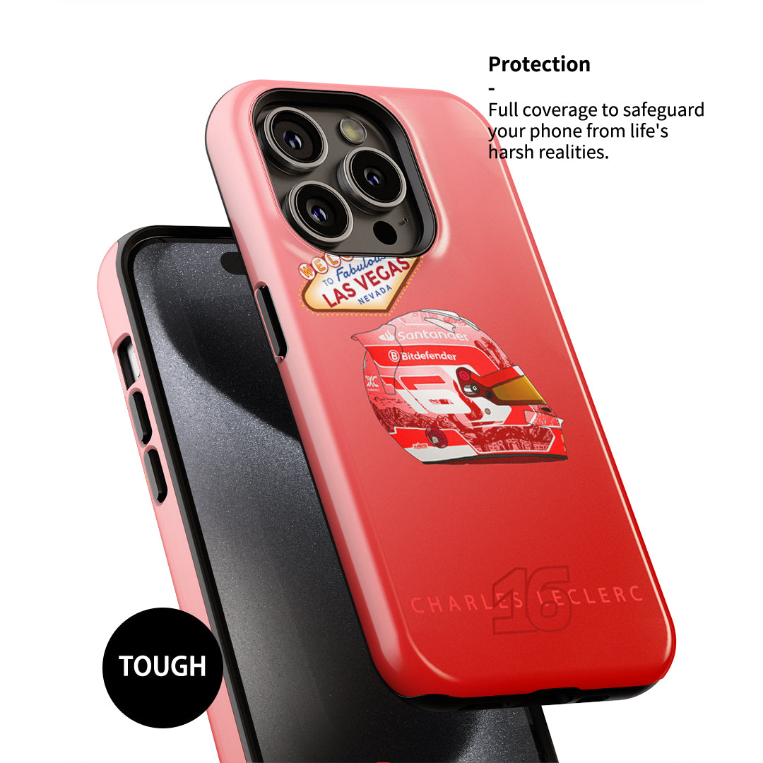 2024 Charles Leclerc Las Vegas GP Helmet Case for Google, OnePlus, Xiaomi, Huawei Phones