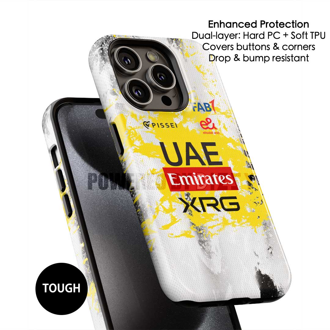 Tadej Pogačar 2025 Tour de France Phone Case – UAE Yellow Jersey Tribute (Pixel, OnePlus, Xiaomi, Huawei)