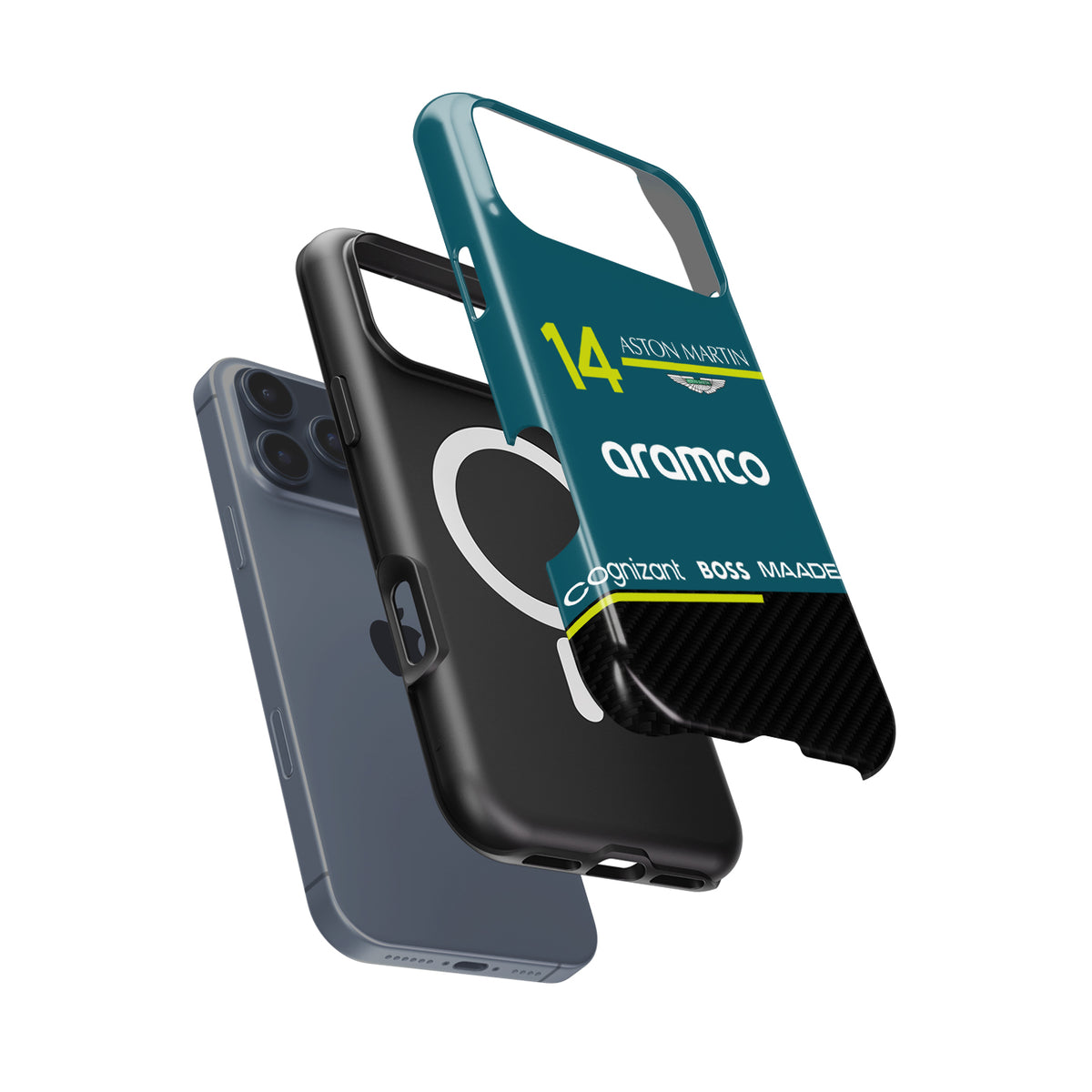 Fernando Alonso AMR25 FA14 – F1 Livery Edition Formula 1 racing iPhone case view 7