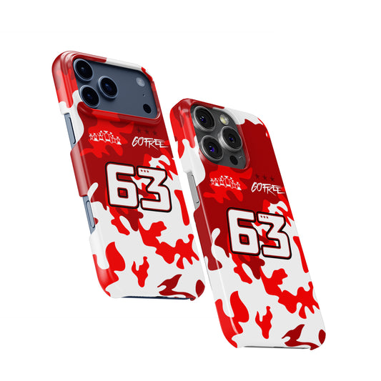 Francesco Bagnaia #63 Red Camo Helmet Phone Case | Ducati MotoGP 2026 Edition for iPhone