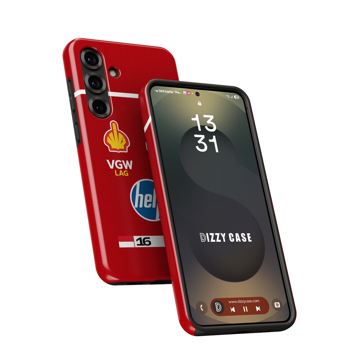 Leclerc Ferrari Parody Race Suit Phone Case – Satirical “HELP” Edition (for Samsung)