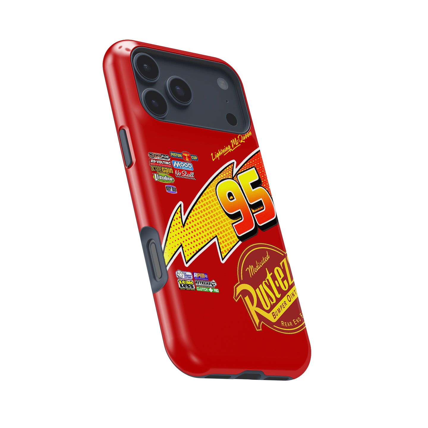 Lightning #95 Racing Phone Case – Inspired by Rust-eze McQueen Livery (for iPhone)
