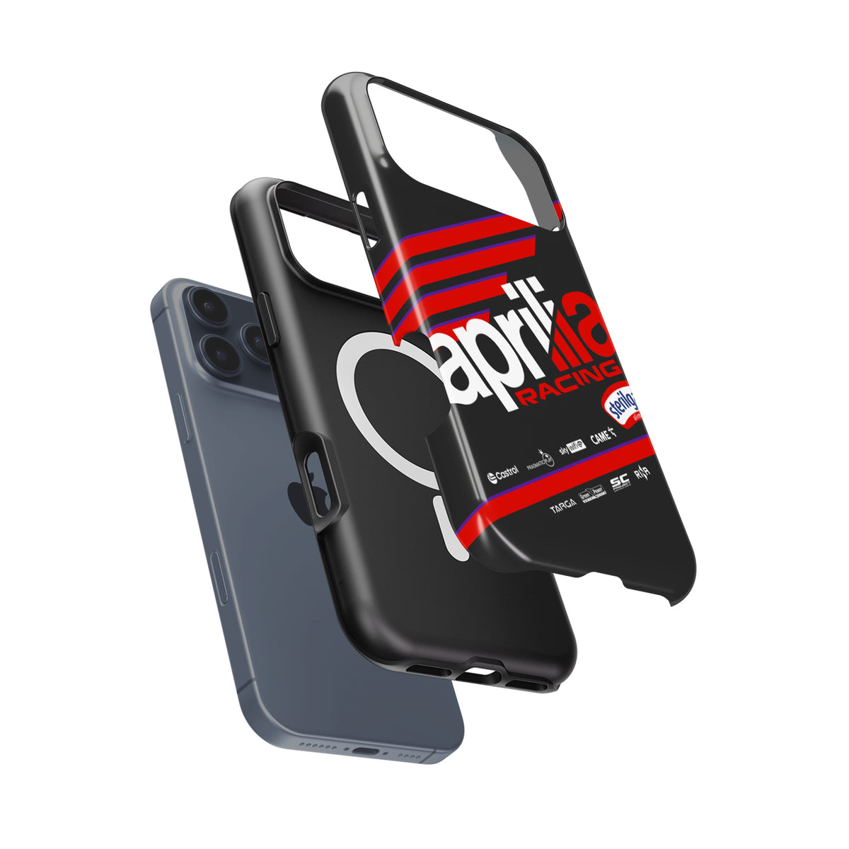 Aprilia Racing MotoGP 2025 Phone Case – Red & Black Striped Design for Google & Android Devices