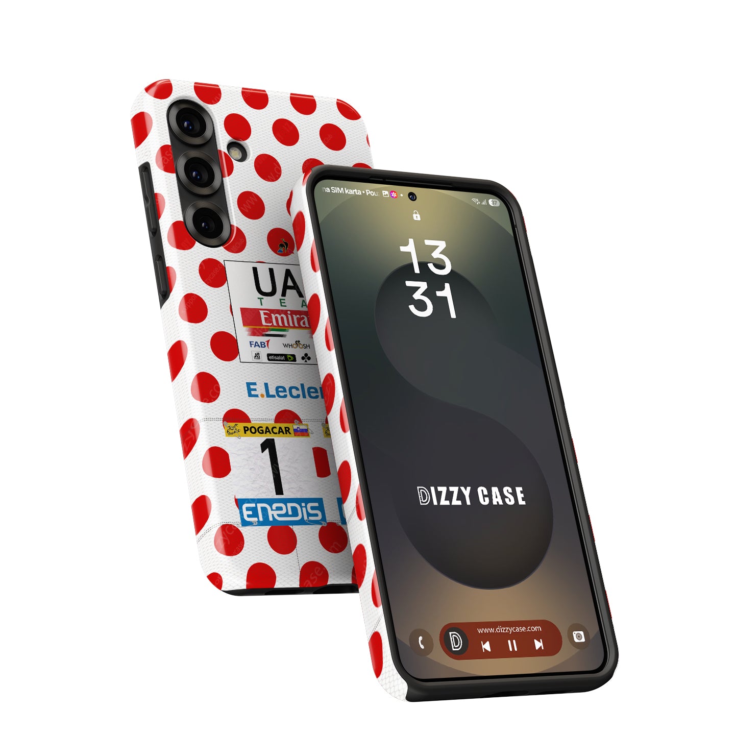 Tadej Pogačar 2025 Tour de France Polka Dot Jersey Phone Case – King of the Mountains Design (for Samsung) | DIZZY CASE