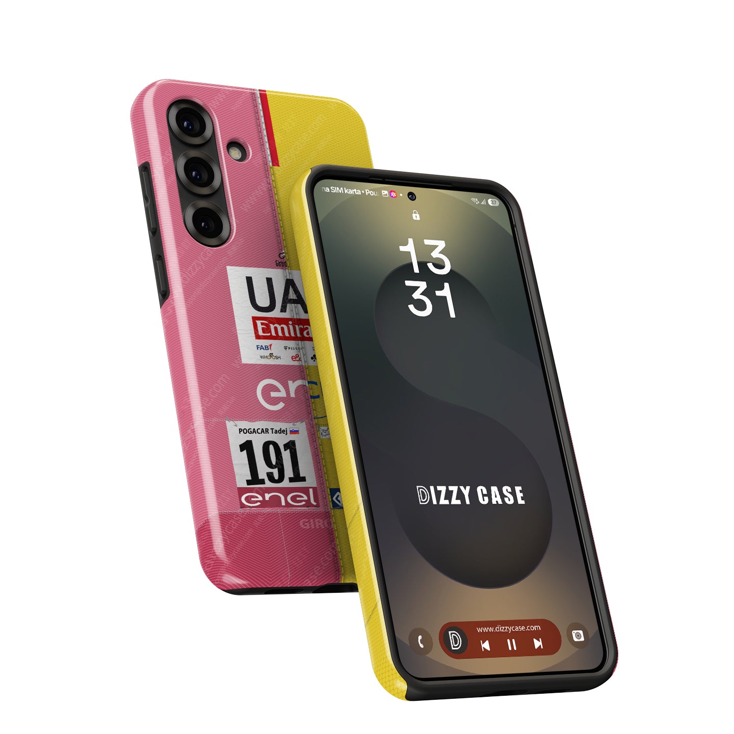 Tadej Pogačar 2024 Champion Phone Case | Yellow & Pink Jersey Design for Tour & Giro Fans