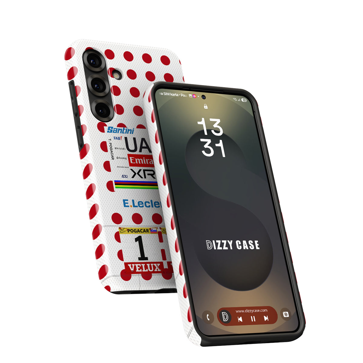 Tadej Pogačar 2025 Tour de France Polka Dot Jersey Phone Case – King of the Mountains Design (for Samsung)