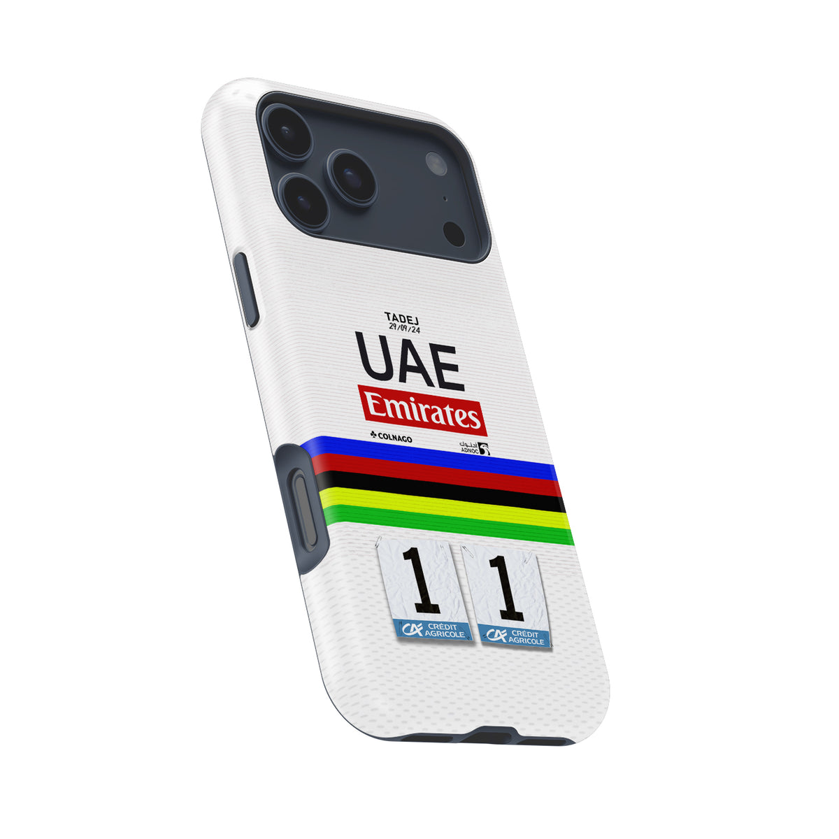 Tadej Pogačar Rainbow Jersey Tour of Lombardy Phone Case – Apple Models