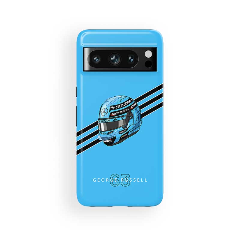 George Russell 2025 Helmet Phone Case – Multi-Device Blue Edition (Pixel, Xiaomi, OnePlus, Huawei) | DIZZY CASE