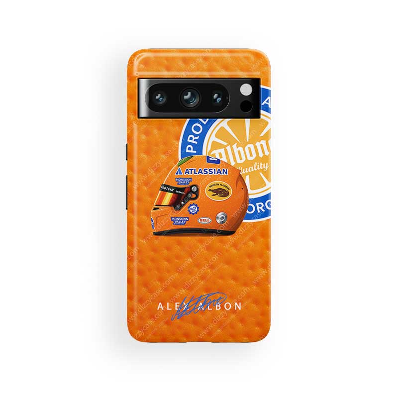 Alex Albon 2025 Miami GP Helmet Phone Case – Florida Orange Edition for Google & More | DIZZY CASE