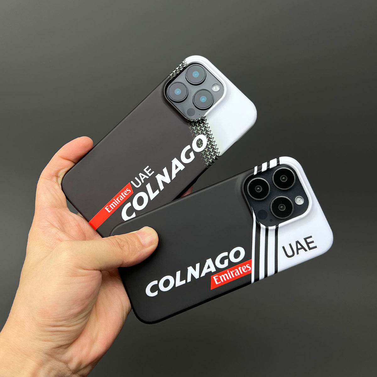 UAE Team 2025 Colnago V5Rs Livery Phone Case – Black & White Edition (for iPhone) | DIZZY CASE