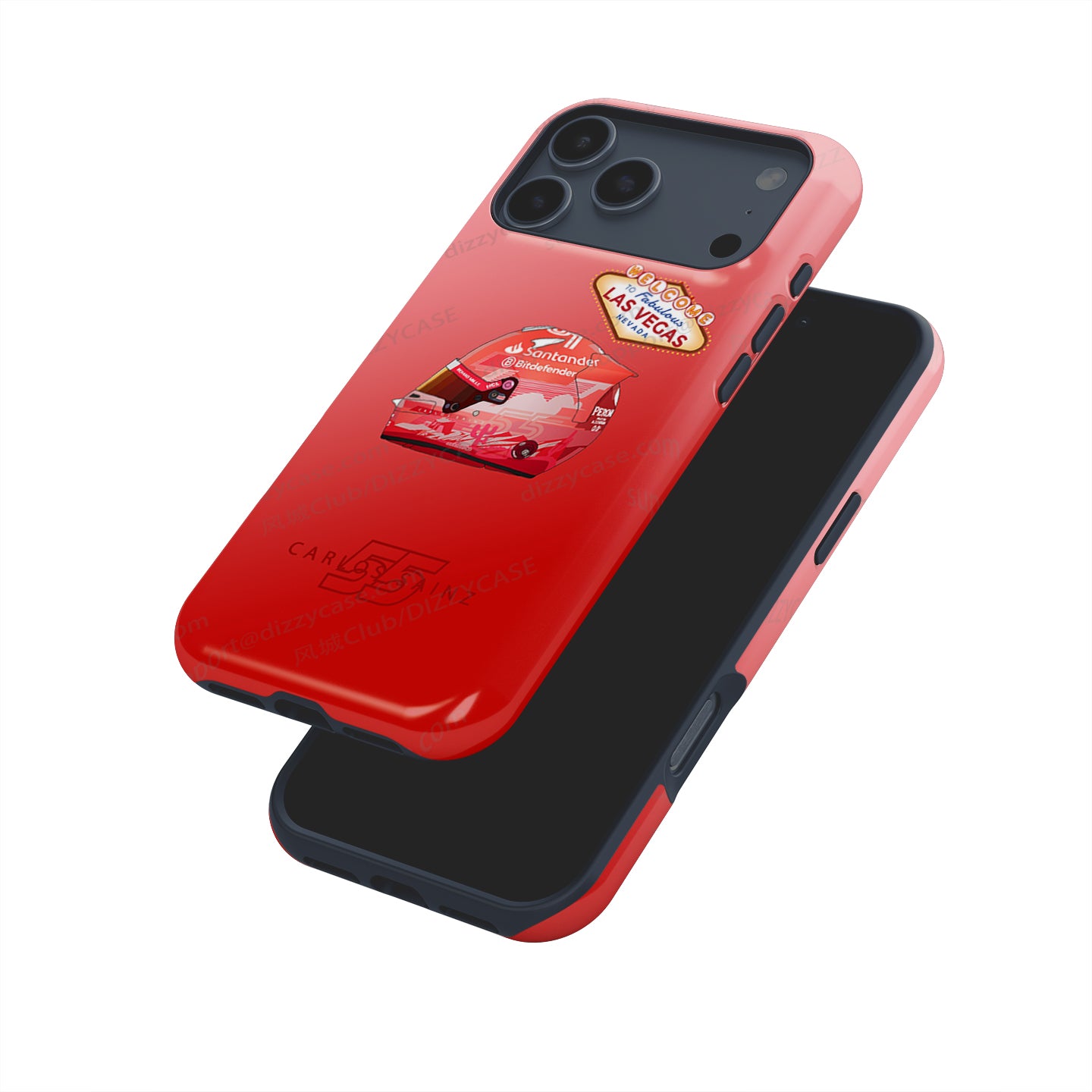 Carlos Sainz 2024 Las Vegas Grand Prix Helmet iPhone Case – F1 Fan Edition