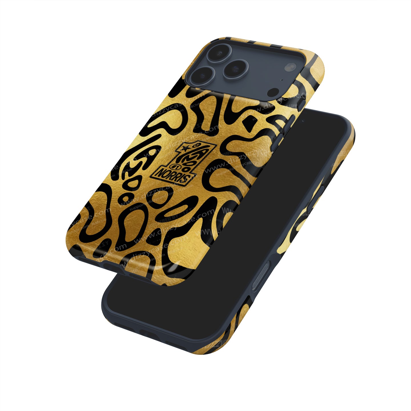 Lando Norris 2025 World Champion Tribute - Black & Gold iPhone Case