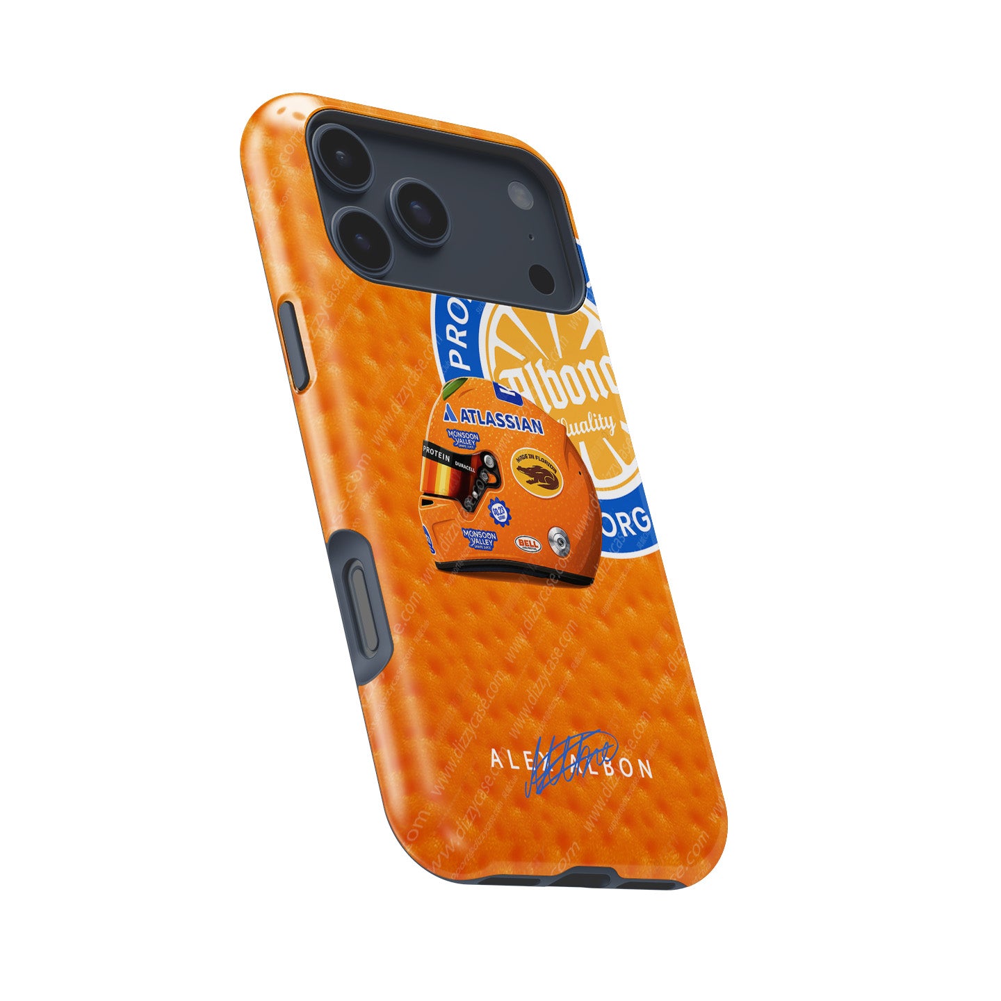 Alex Albon 2025 Miami GP Helmet Phone Case – Florida Orange Edition for Google & More