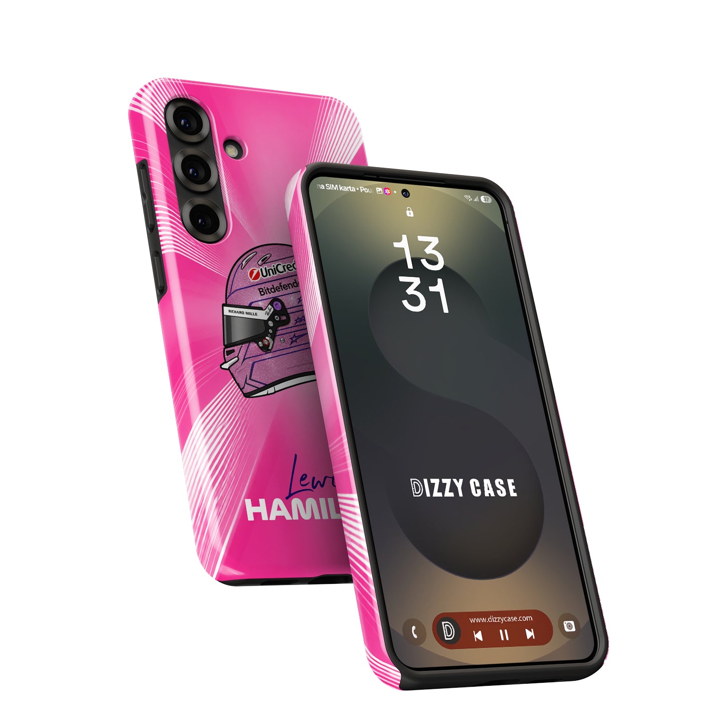 Lewis Hamilton Monaco 2026 Pink F1 Helmet Samsung Case