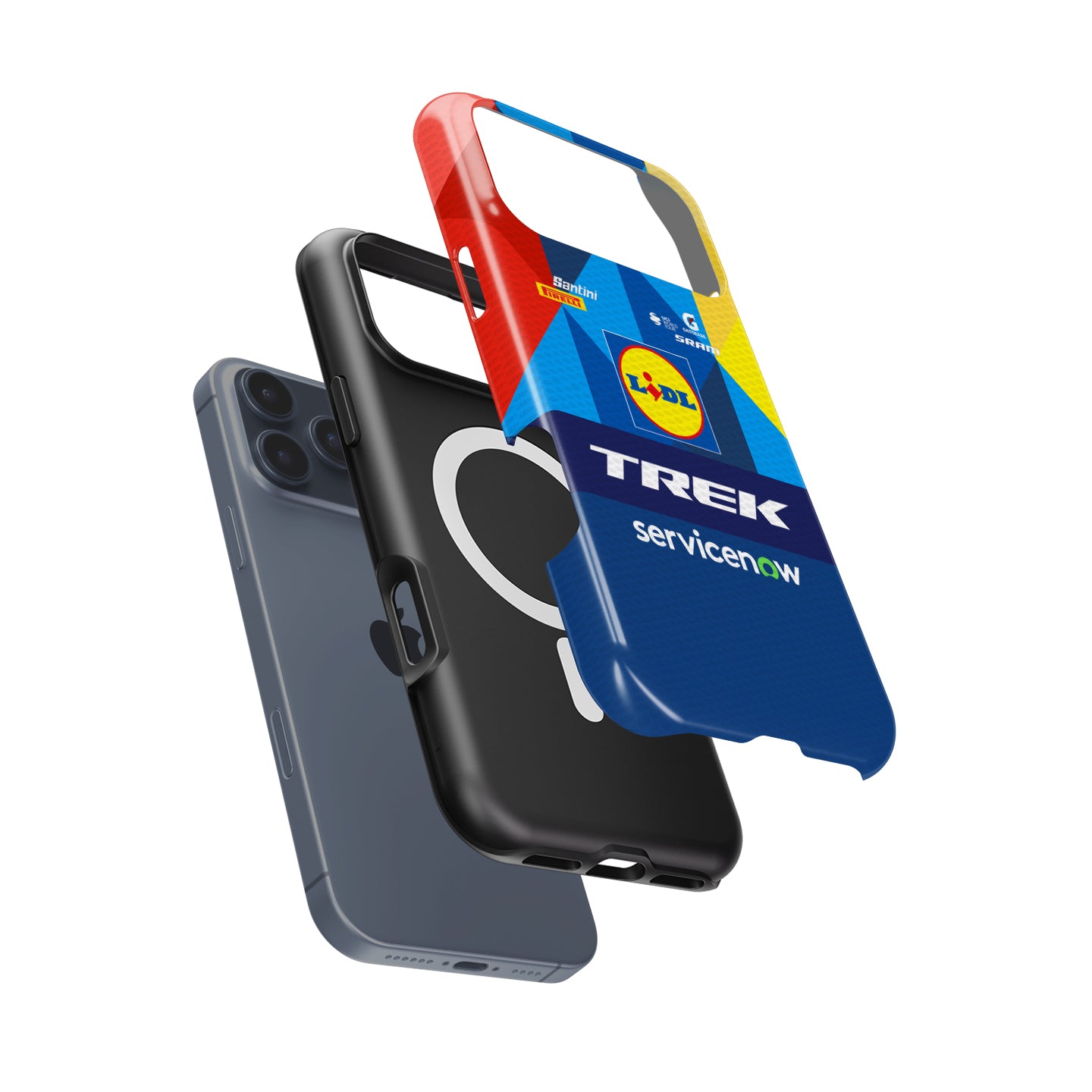 Lidl-Trek 2026 Blue Geometric Cycling Jersey Phone Case for Google Pixel / OnePlus / Xiaomi / Huawei