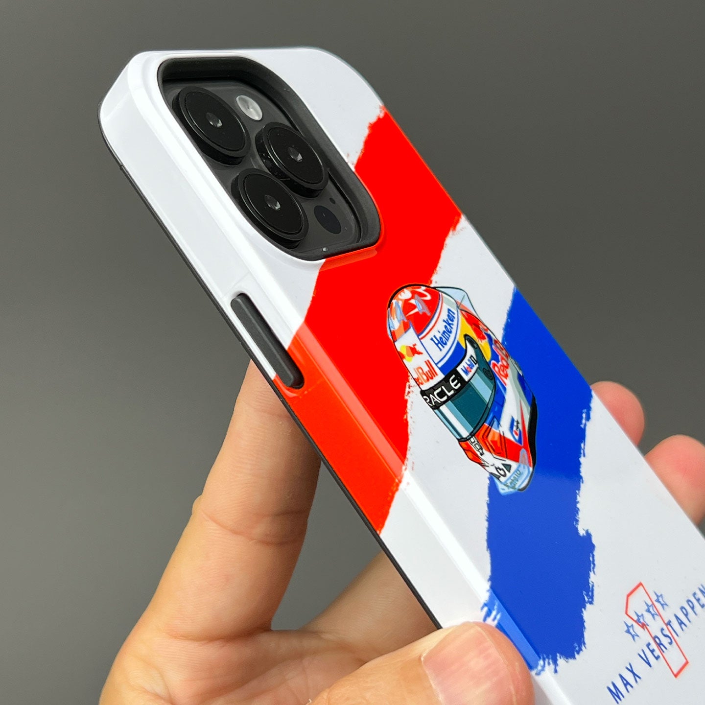 Max Verstappen 2025 Helmet Phone Case – Dutch Heritage Edition for iPhone