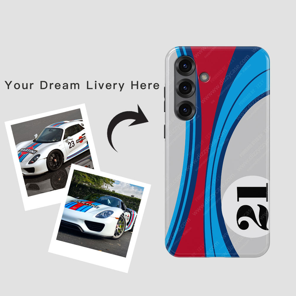 Custom Racing Livery Phone Case for Samsung Galaxy S24/S23 Ultra & Plus