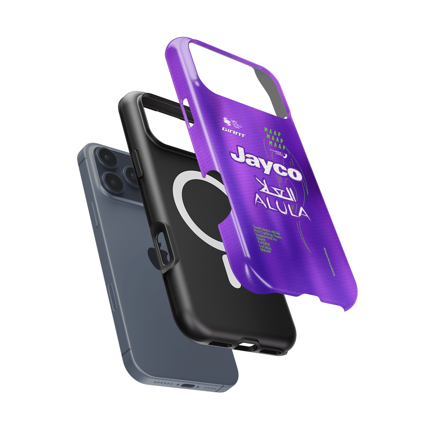 Team Jayco AlUla 2026 purple cycling jersey inspired iPhone phone case