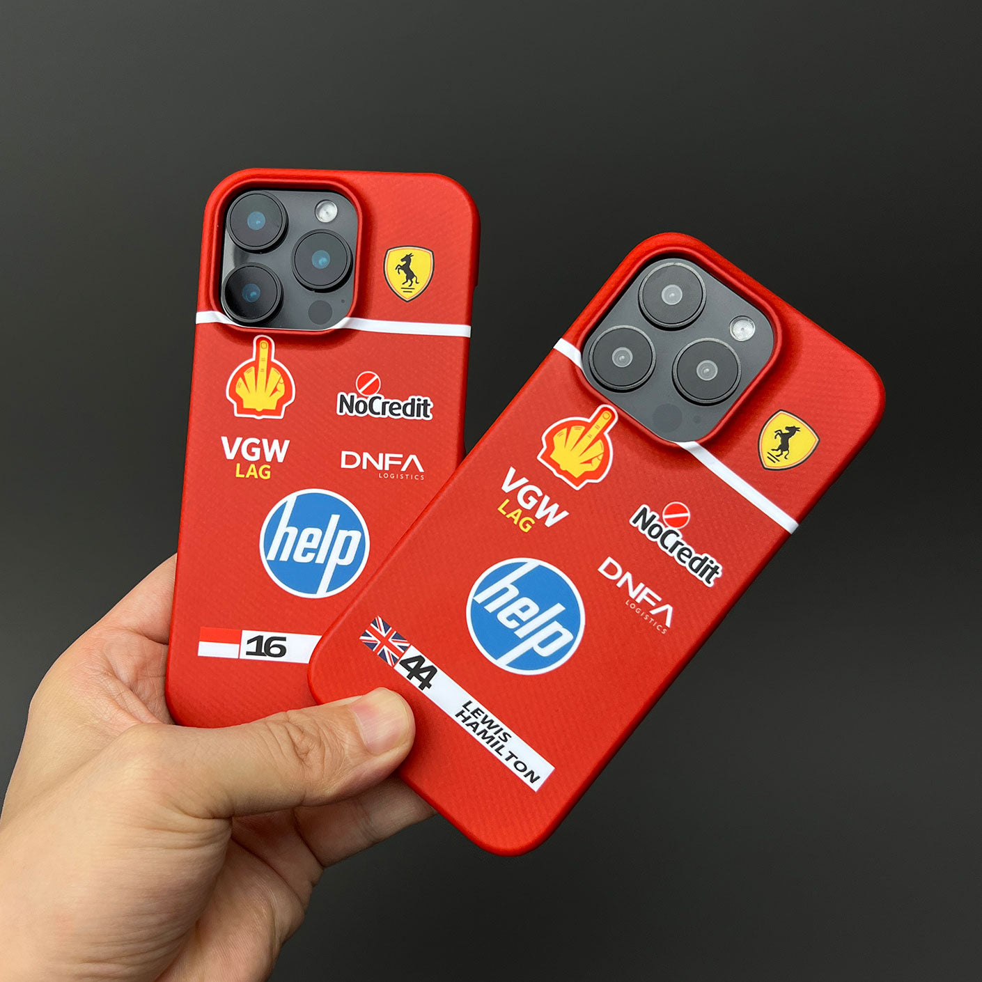 Leclerc Ferrari Parody Race Suit Phone Case – Satirical “HELP” Edition (for iPhone)
