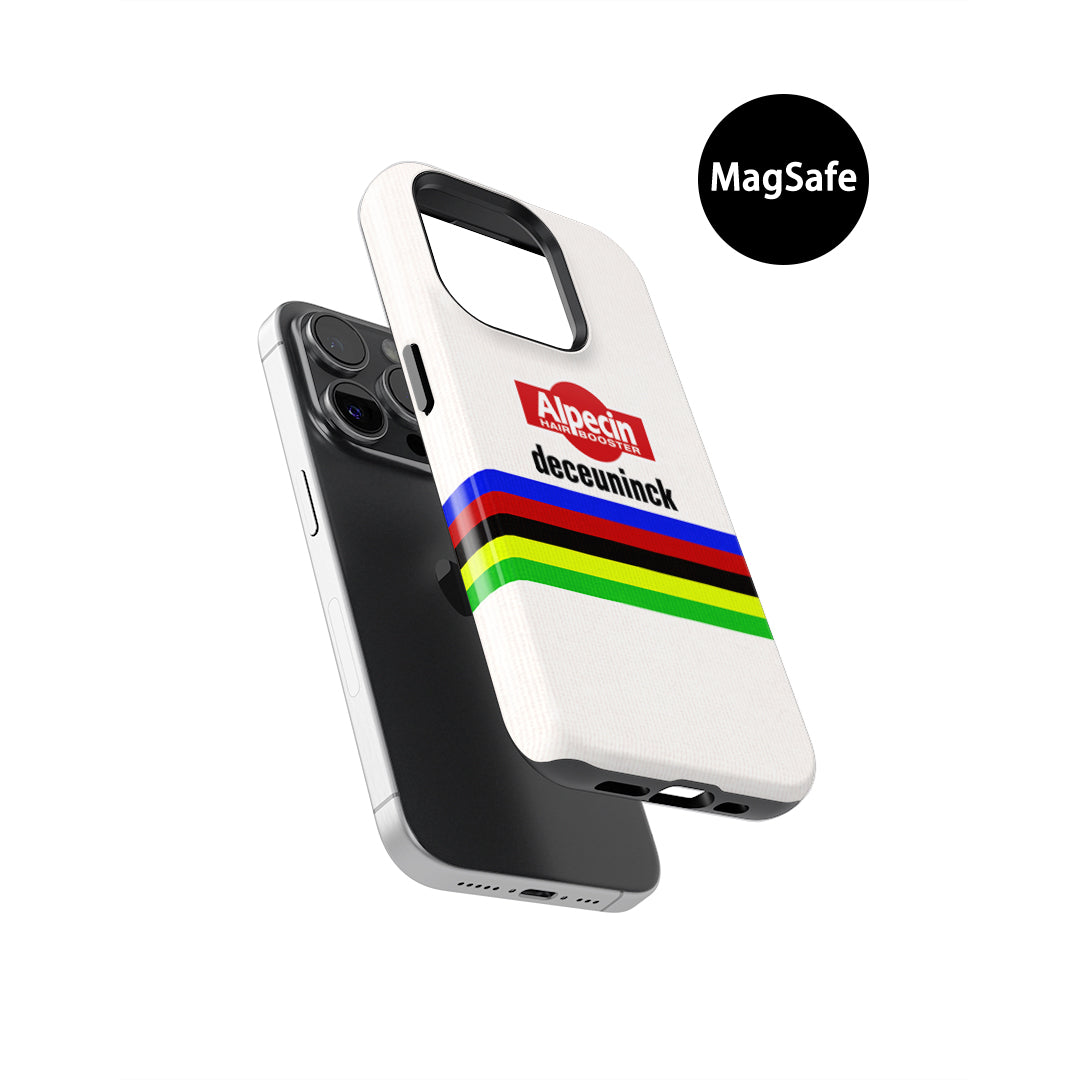 Mathieu van der Poel 2024 World Champion Rainbow Jersey Cycling Livery Phone Case by DIZZY