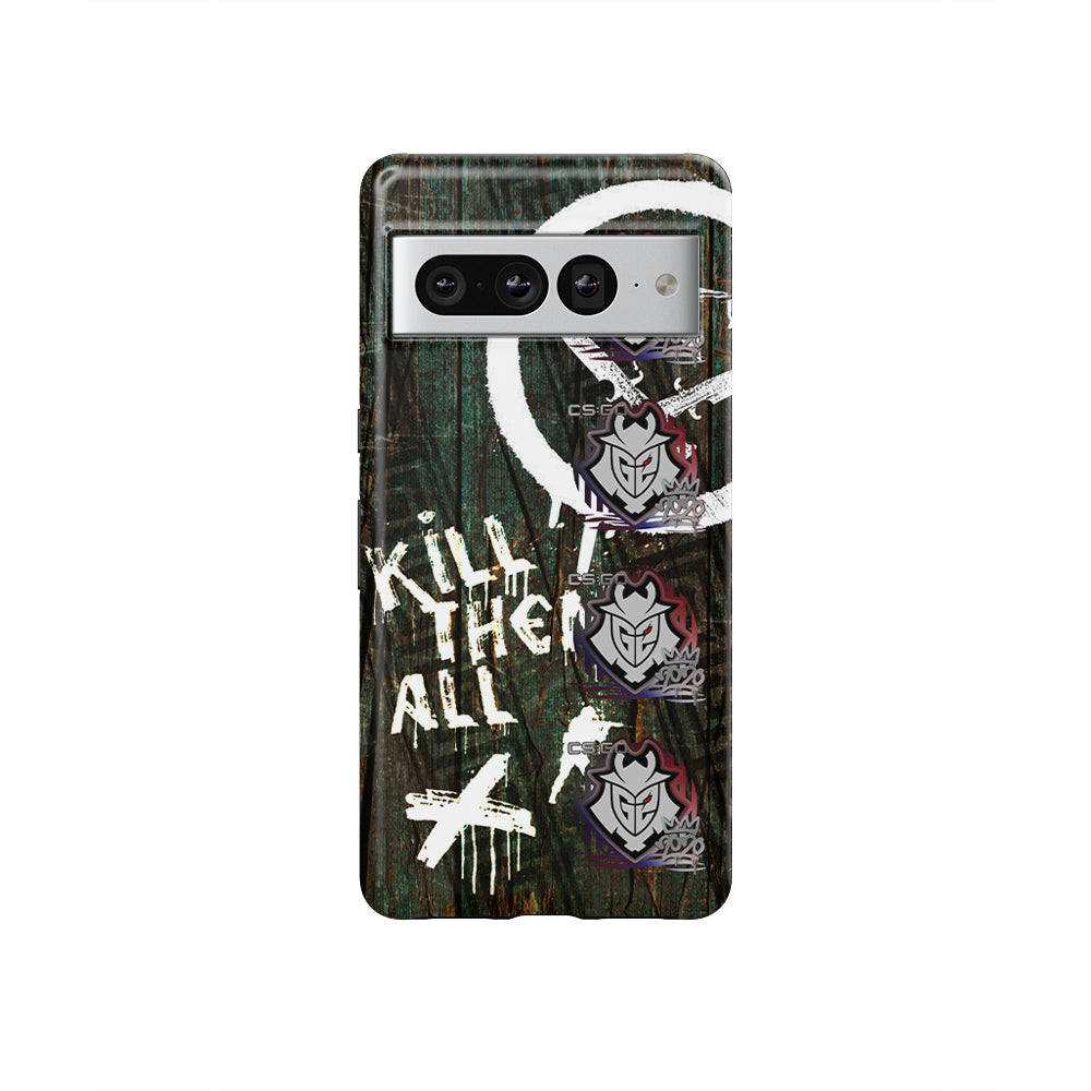 CS2 CSGO Google Phone Case - AK-47 | Wasteland Rebel Skin with 4X G2 Esports RMR 2020 Stickers by DIZZY CASE