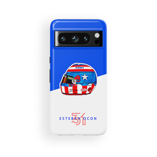 Esteban Ocon Las Vegas 2024 F1 Helmet Case – Google, OnePlus, Huawei, Xiaomi