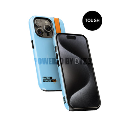 McLaren Gulf Livery iPhone Case Featuring Lando Norris Design