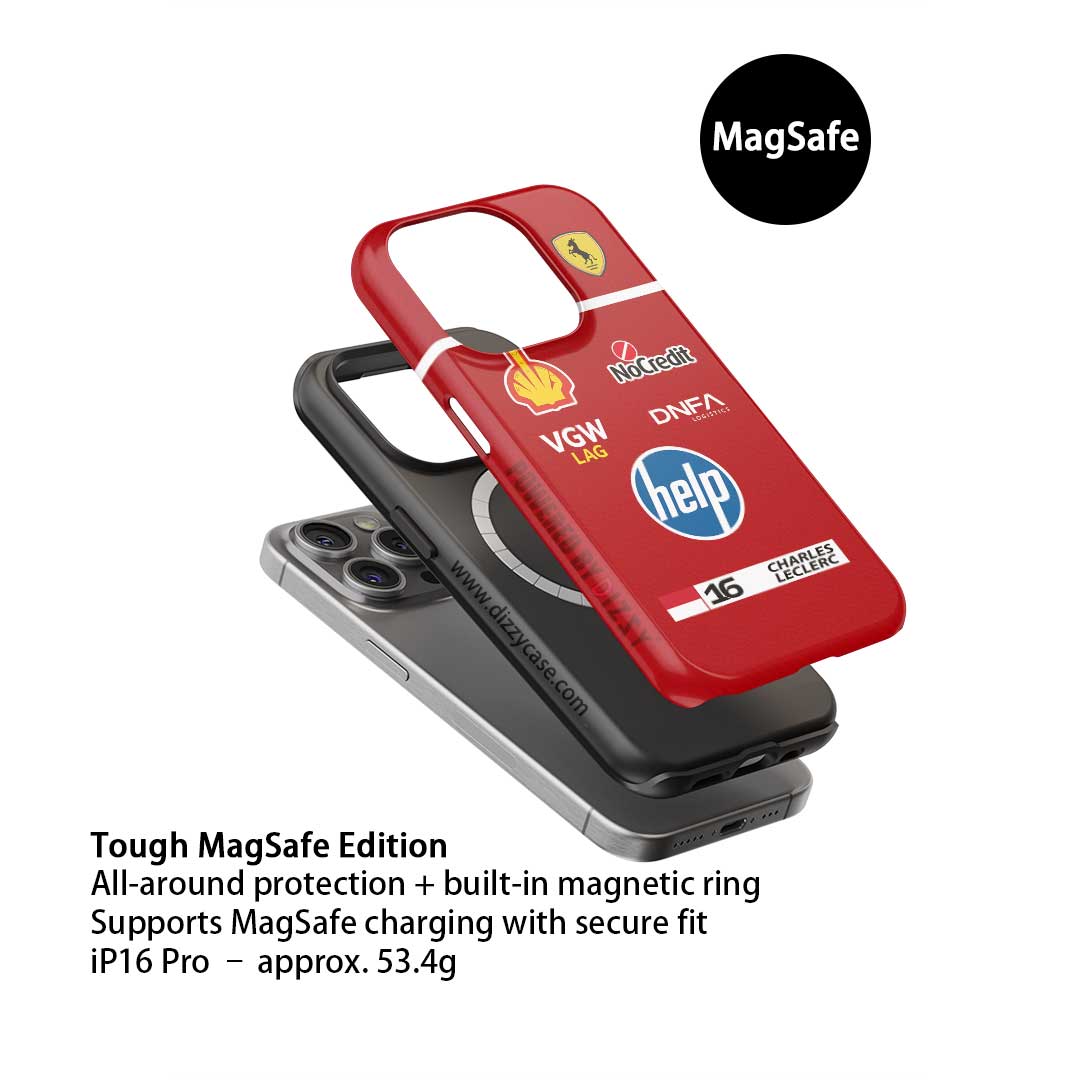 Leclerc Ferrari Parody Race Suit Phone Case – Satirical “HELP” Edition (for Samsung)