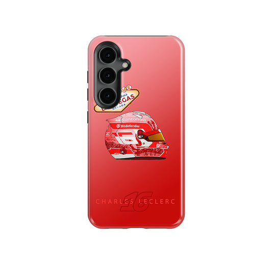 Charles Leclerc 2024 Las Vegas F1 Helmet Samsung Phone Case