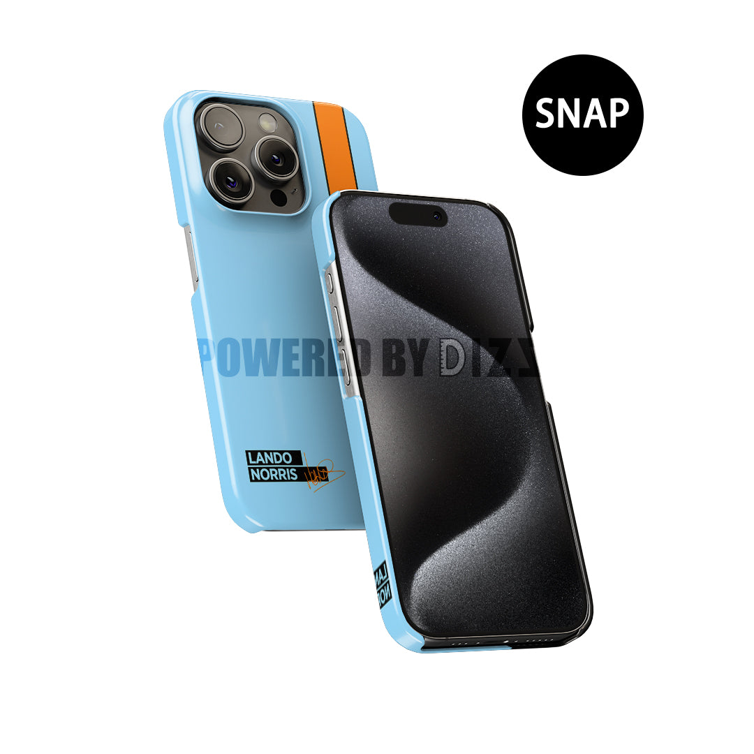 McLaren Gulf Livery iPhone Case Featuring Lando Norris Design