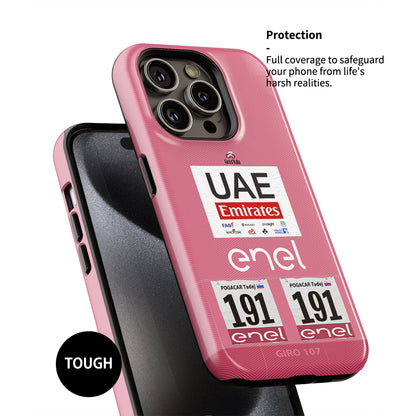 Coque de téléphone Tadej Pogacar 2024 Giro d'Italia en maillot rose par DIZZY