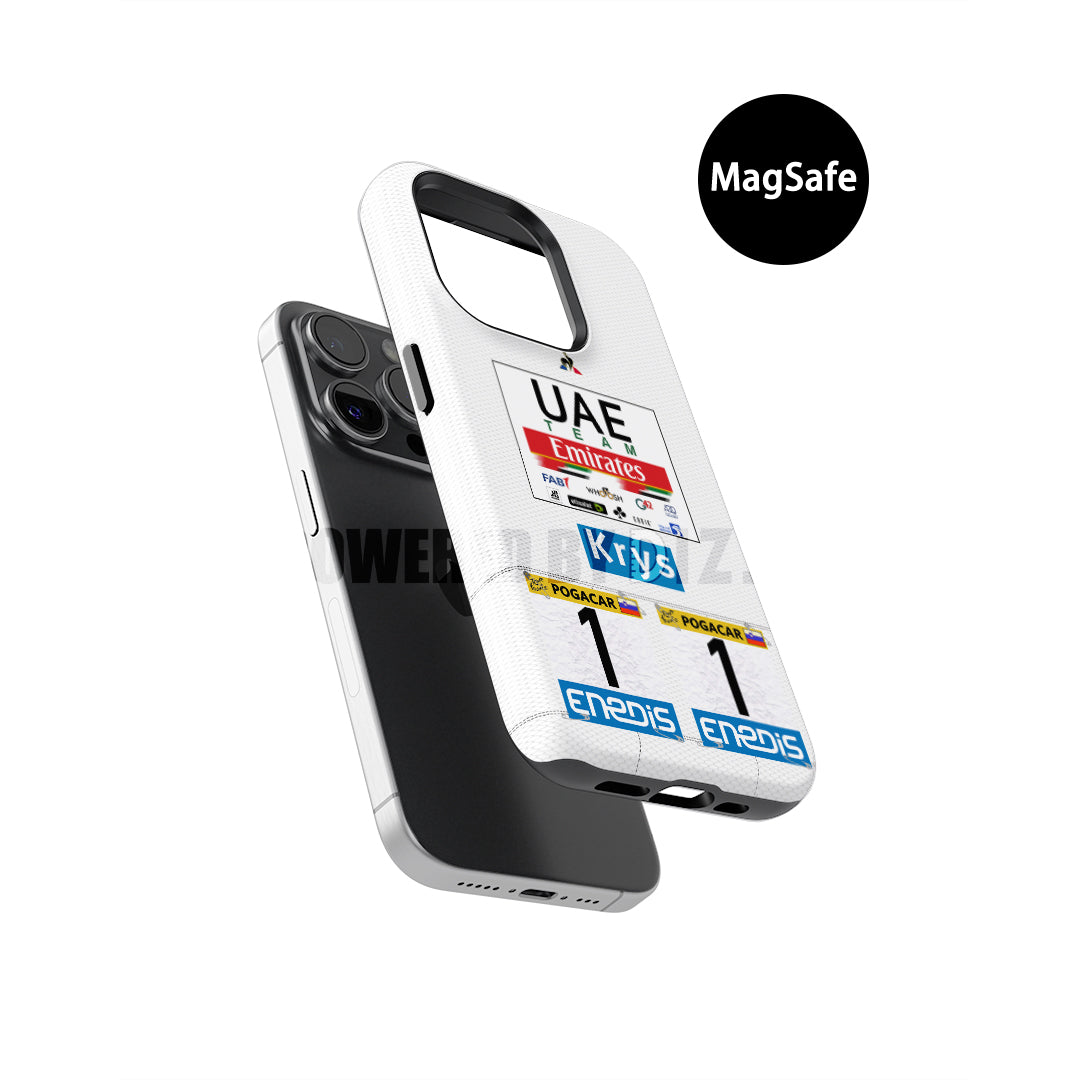 Tadej Pogacar 2021 White Jersey Phone Case for Cycling Fans