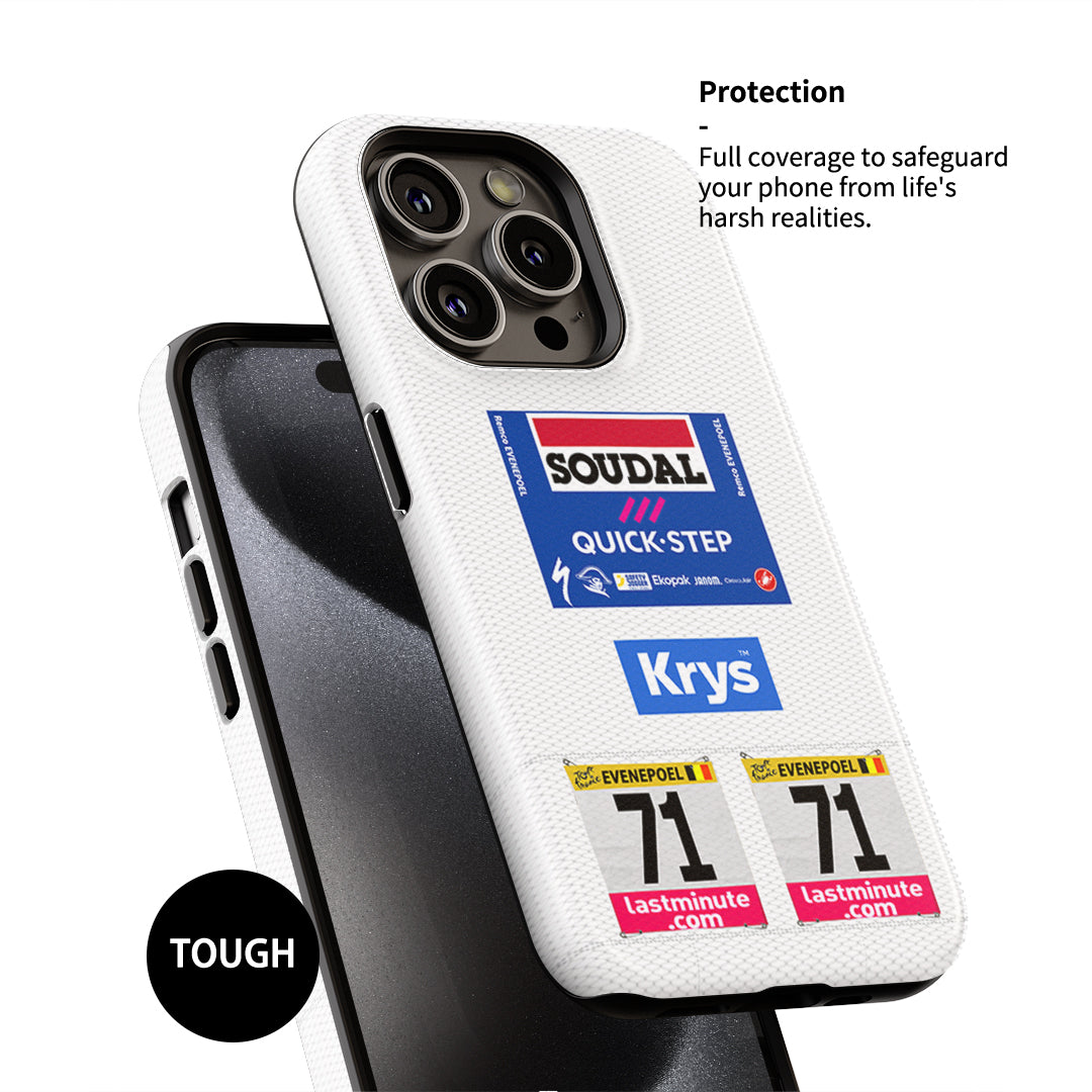 Remco Evenepoel White Jersey Phone Case: Style Meets Protection