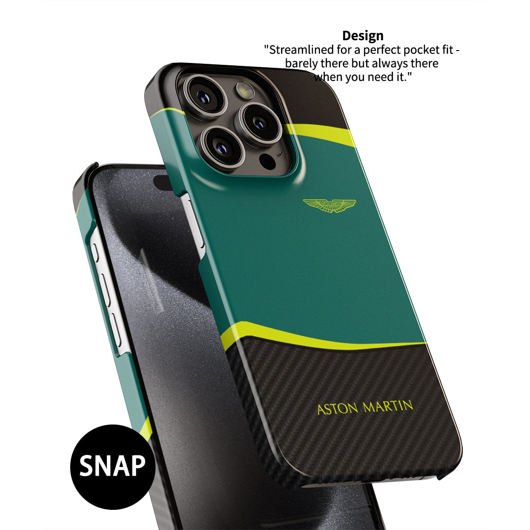 Funda para teléfono con librea Aston Martin AMR22