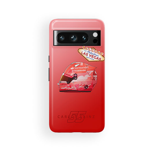 Carlos Sainz 2024 Las Vegas Grand Prix F1 Helmet Case - Google, OnePlus, Xiaomi, Huawei