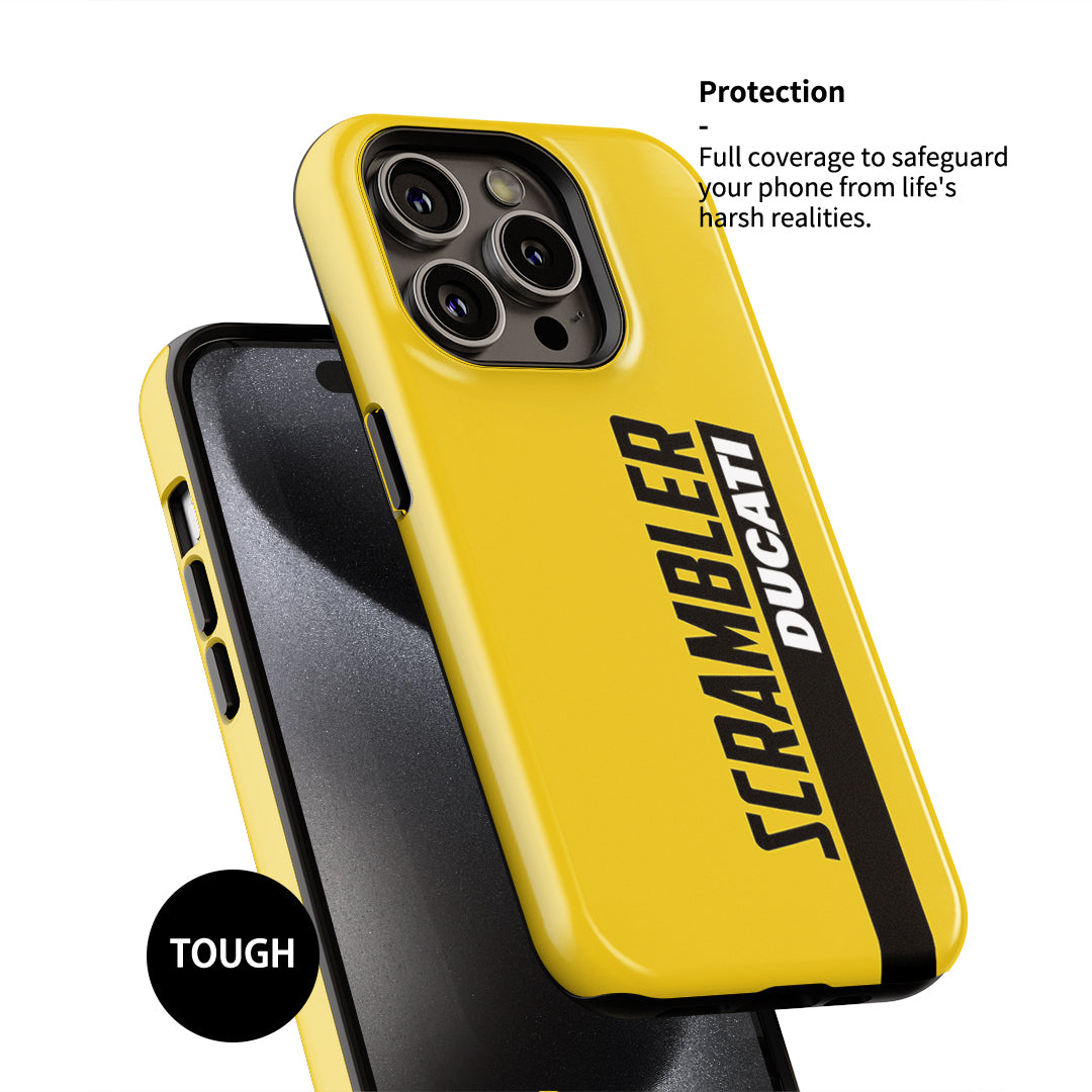 Ride in Style: Scrambler Ducati Yellow Livery Phone Case